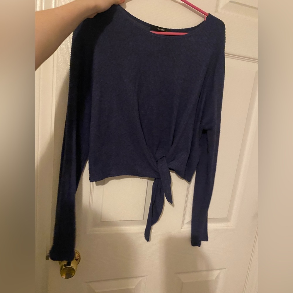 navy blue long sleeve shirt